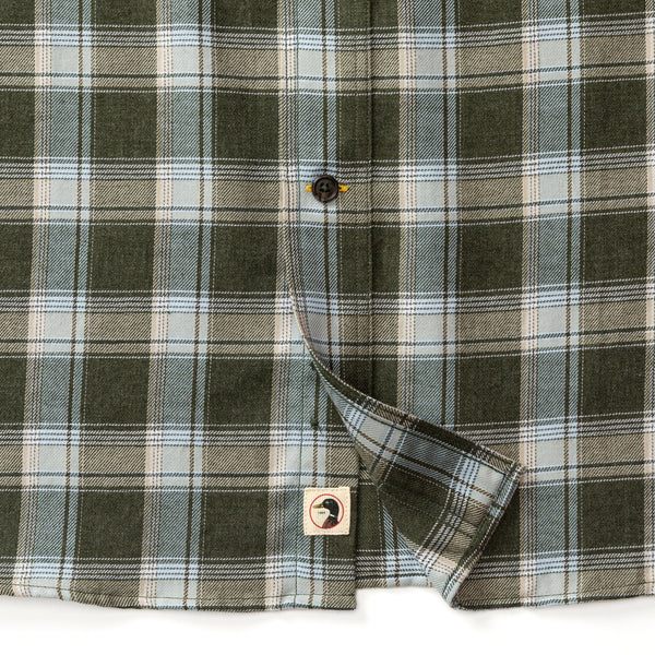 Cotton Flannel Sport Shirt - Hank Plaid - Deep Olive Heather