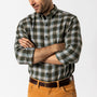 Cotton Flannel Sport Shirt - Hank Plaid - Deep Olive Heather