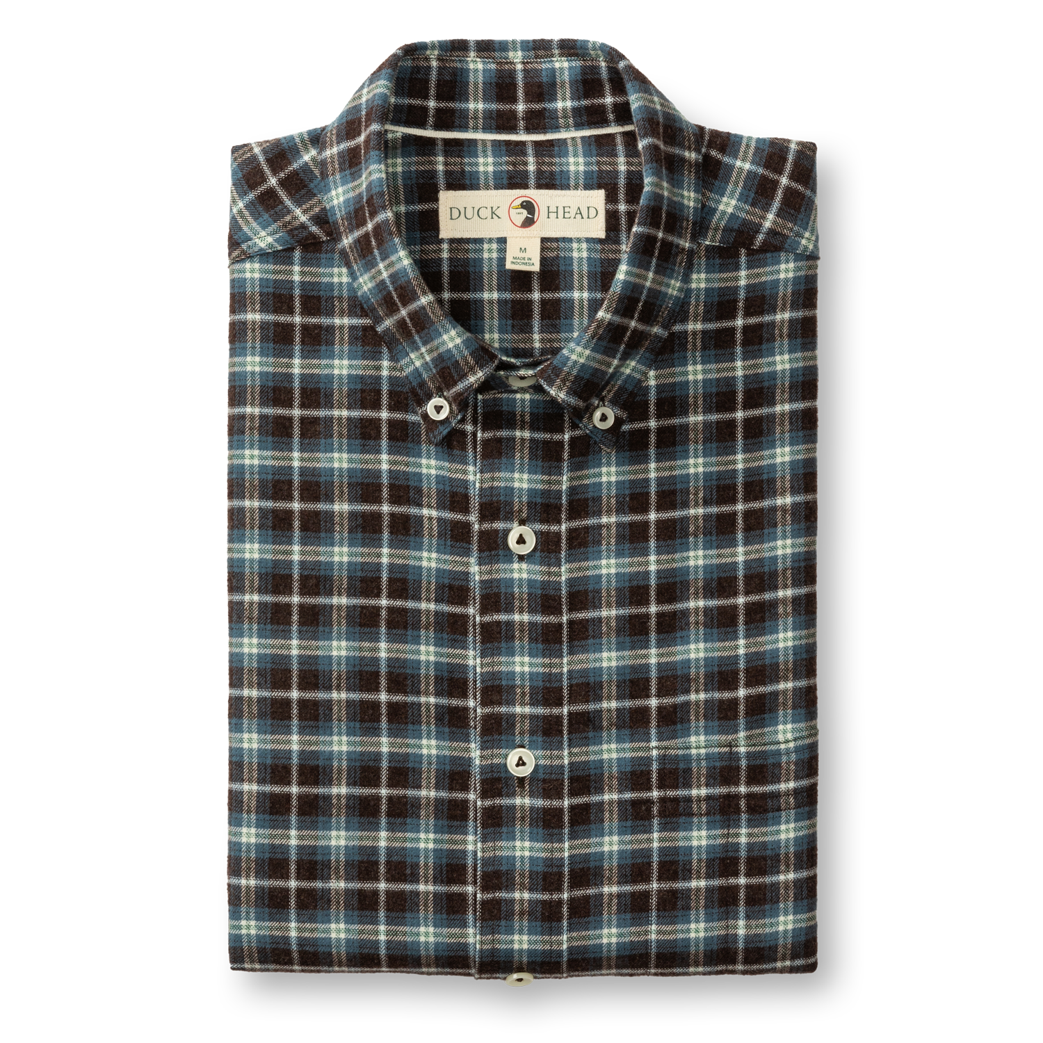 Cotton Flannel Sport Shirt - Calvin Plaid - Dark Brown Heather