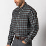 Cotton Flannel Sport Shirt - Calvin Plaid - Dark Brown Heather