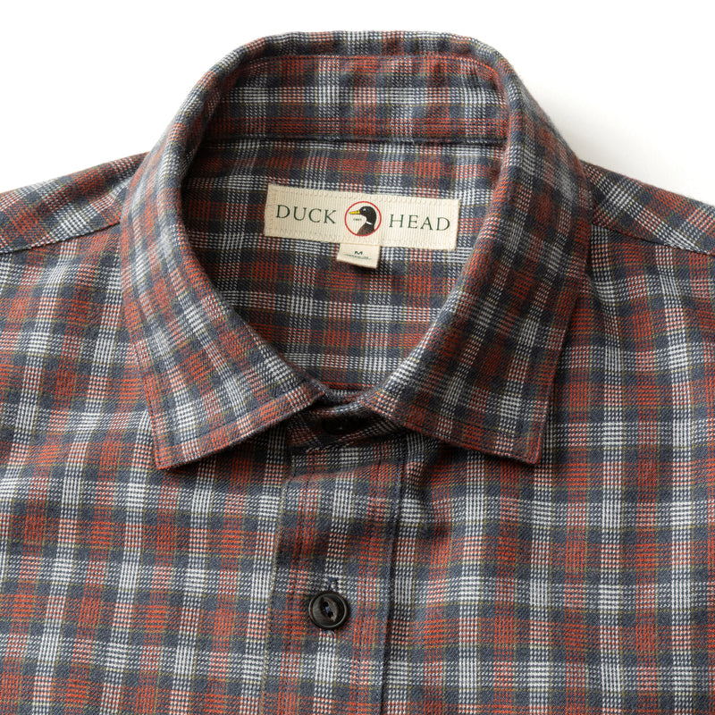 Performance Flannel Sport Shirt - Ballard Plaid - Burnt Brick