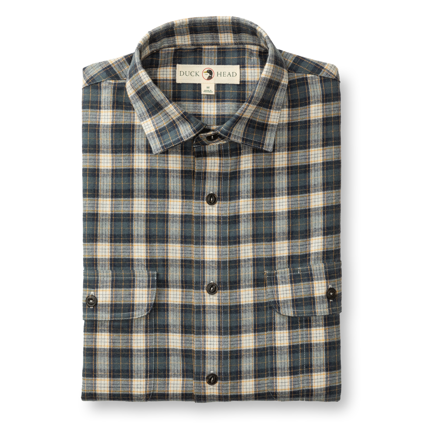 Performance Flannel Sport Shirt - Moyer Plaid - Graphite Blue