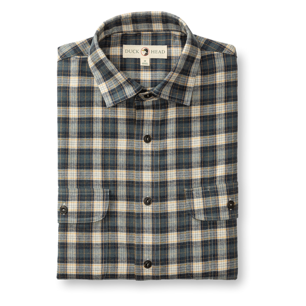 Performance Flannel Sport Shirt - Moyer Plaid - Graphite Blue