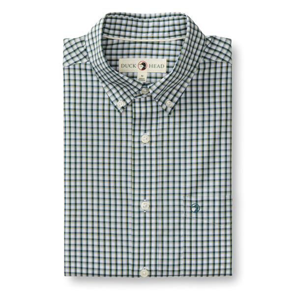 Performance Poplin Sport Shirt - Bryant Plaid - Emerald Green