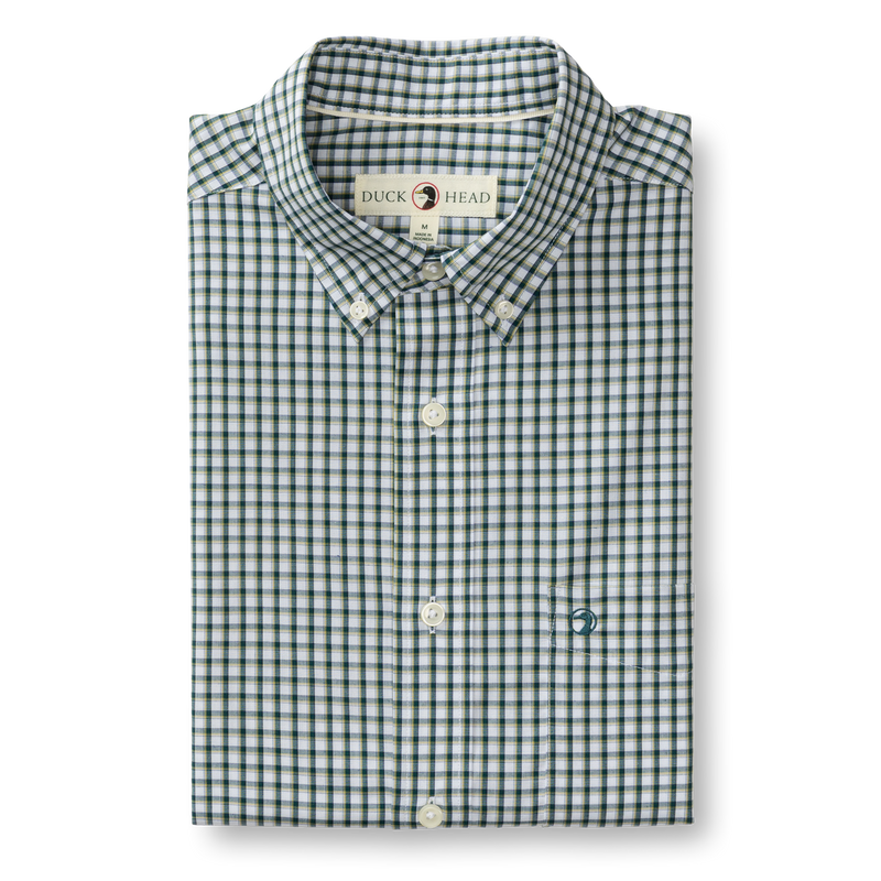 Performance Poplin Sport Shirt - Bryant Plaid - Emerald Green