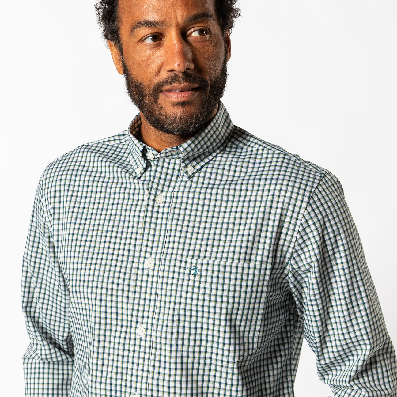 Performance Poplin Sport Shirt - Bryant Plaid - Emerald Green