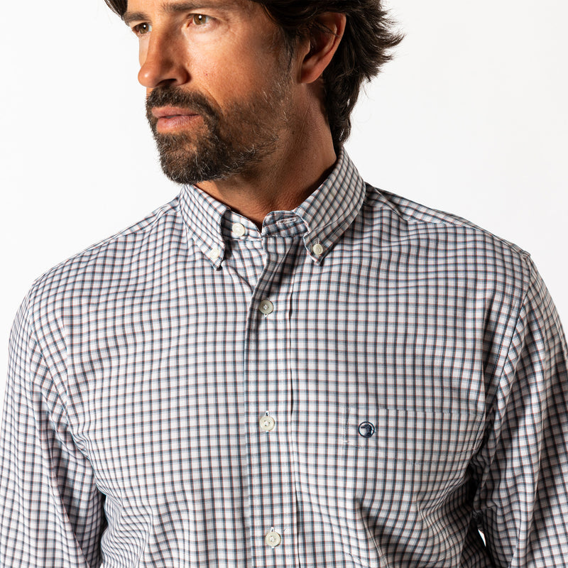 Performance Poplin Sport Shirt - Bryant Plaid - Orion Blue