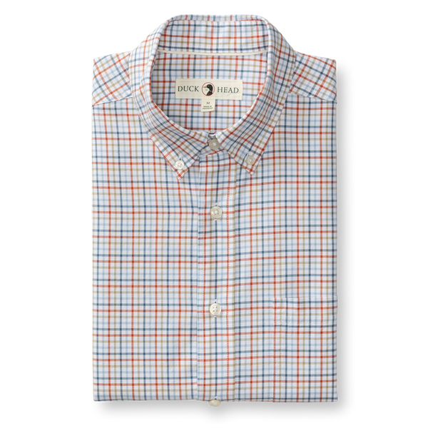 Cotton Oxford Sport Shirt - Bennet Plaid - Burnt Brick