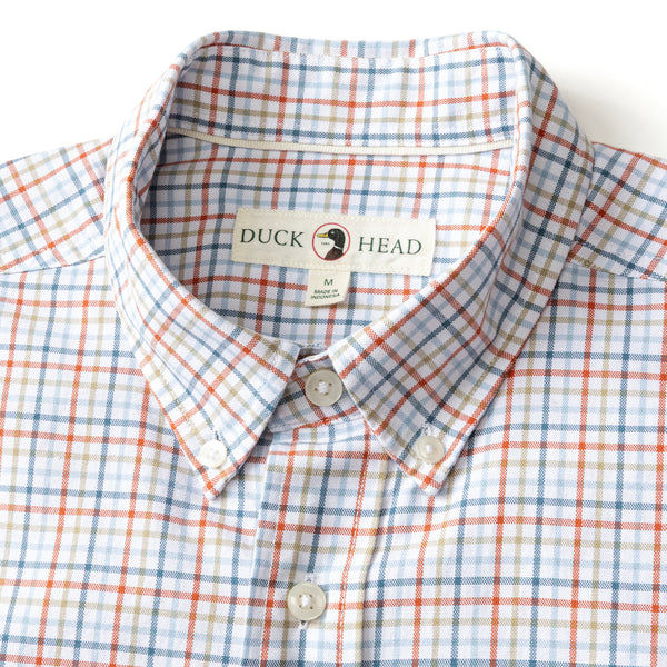 Cotton Oxford Sport Shirt - Bennet Plaid - Burnt Brick
