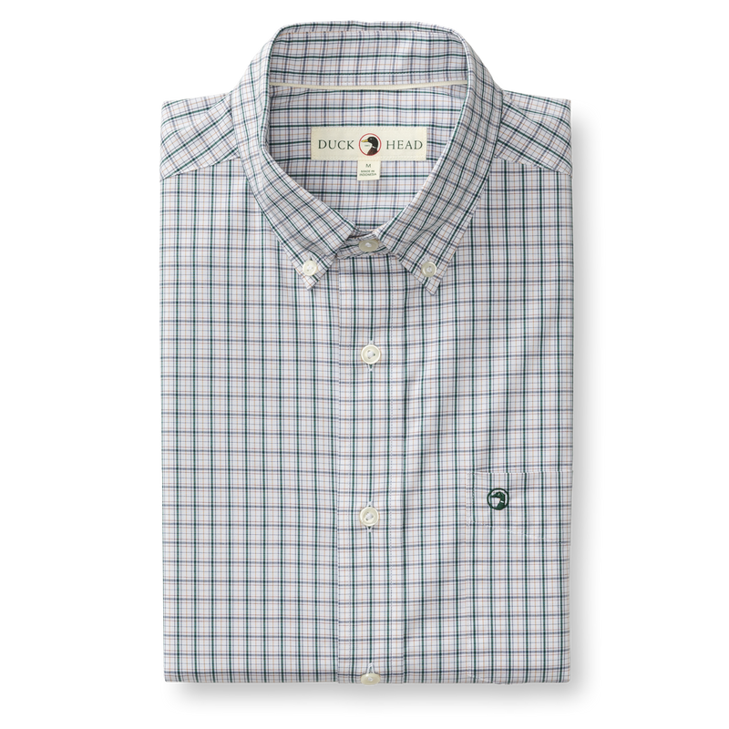 Performance Poplin Sport Shirt - Edison Plaid - Forest Green