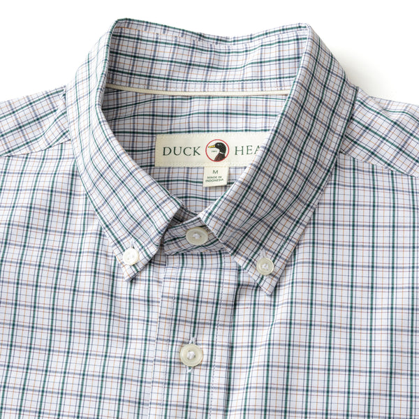 Performance Poplin Sport Shirt - Edison Plaid - Forest Green
