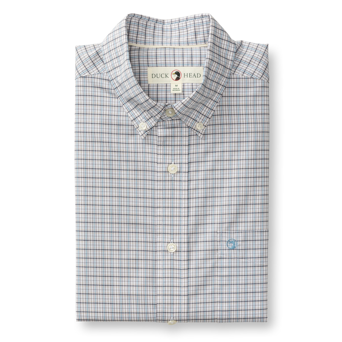 Performance Poplin Sport Shirt - Edison Plaid - Glacier Blue