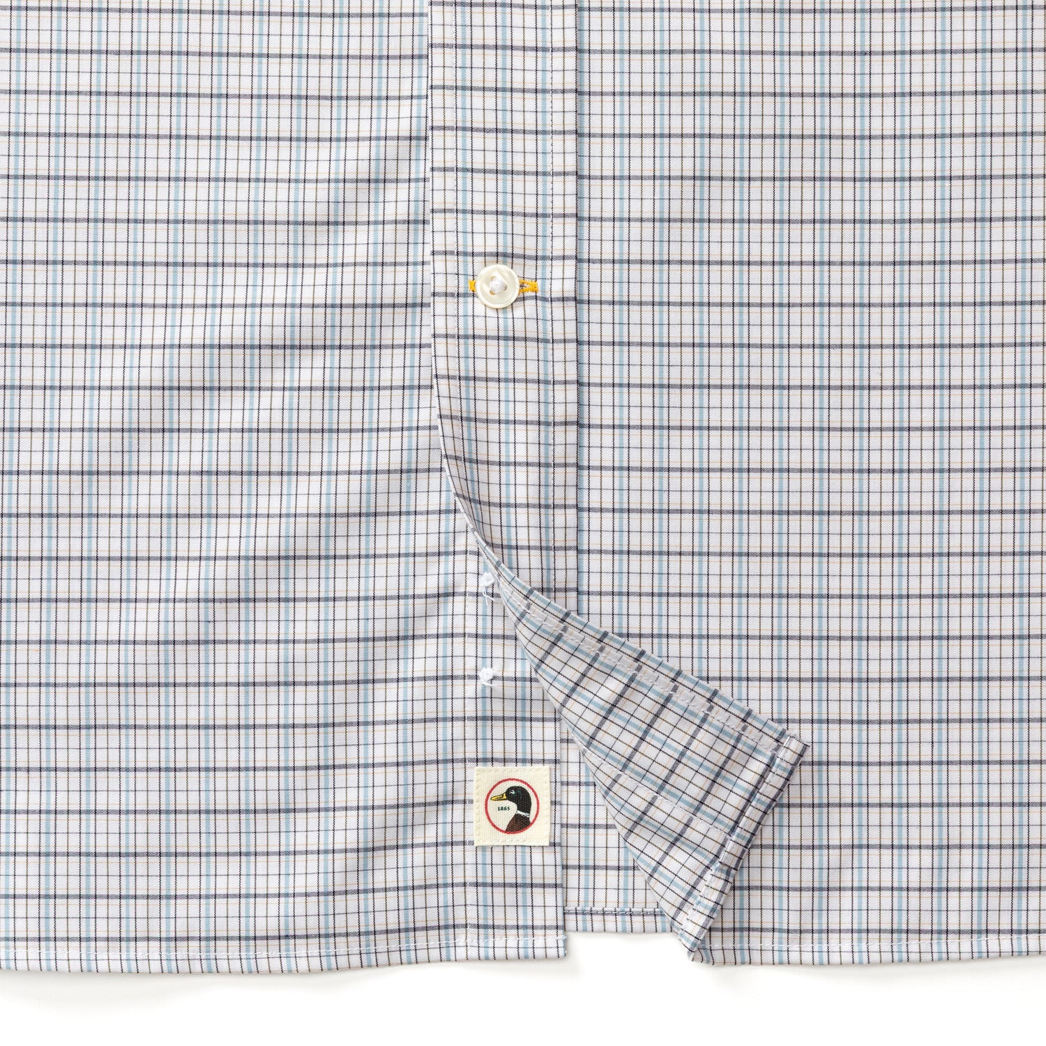 Performance Poplin Sport Shirt - Edison Plaid - Glacier Blue