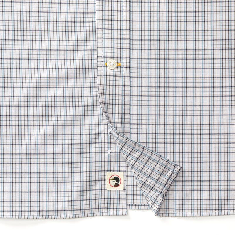 Performance Poplin Sport Shirt - Edison Plaid - Glacier Blue