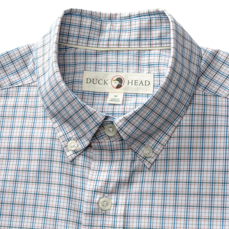 Performance Poplin Sport Shirt - Edison Plaid - Midnight Teal