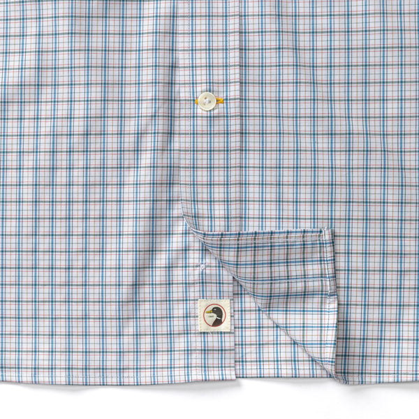 Performance Poplin Sport Shirt - Edison Plaid - Midnight Teal