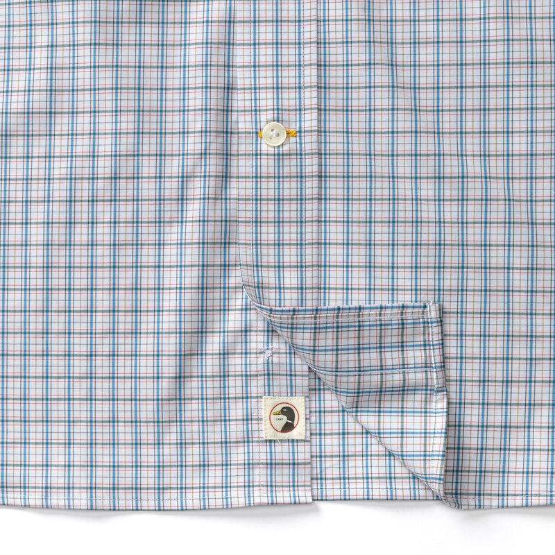 Performance Poplin Sport Shirt - Edison Plaid - Midnight Teal