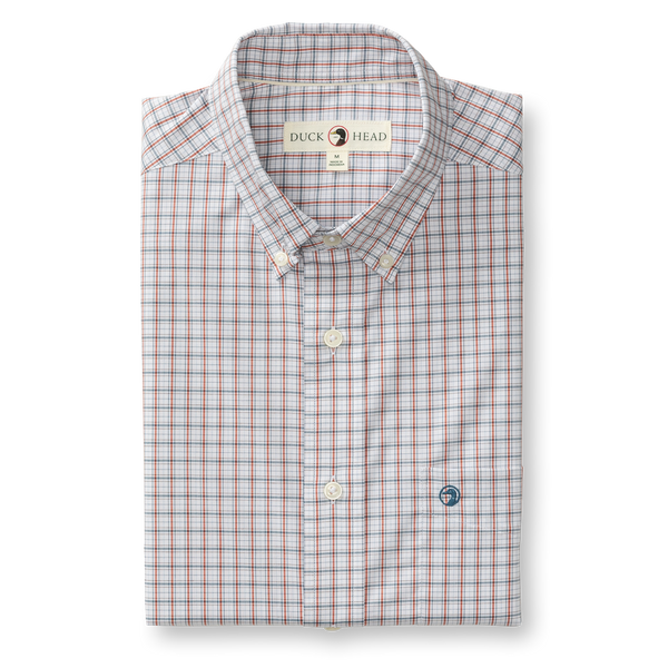Performance Poplin Sport Shirt - Edison Plaid - Burnt Brick