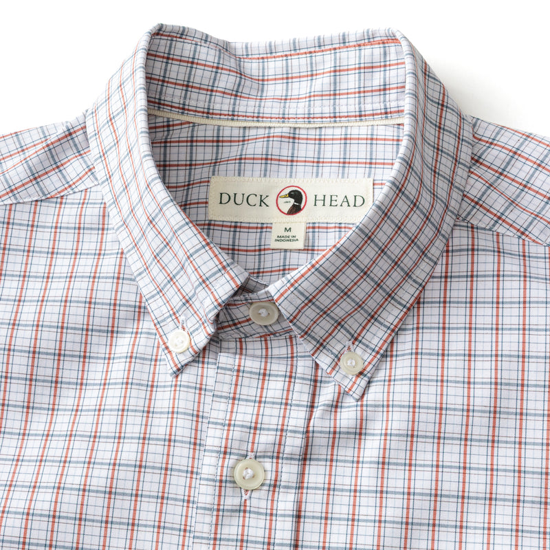 Performance Poplin Sport Shirt - Edison Plaid - Burnt Brick