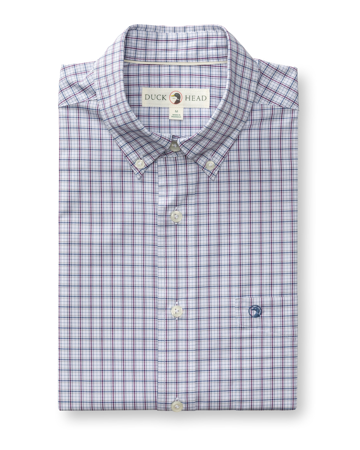 Performance Poplin Sport Shirt - Edison Plaid - Navy Peony