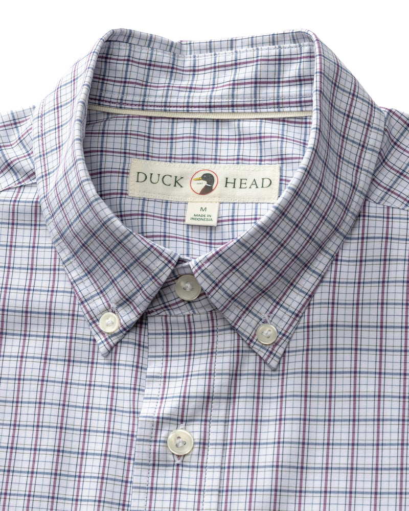 Performance Poplin Sport Shirt - Edison Plaid - Navy Peony