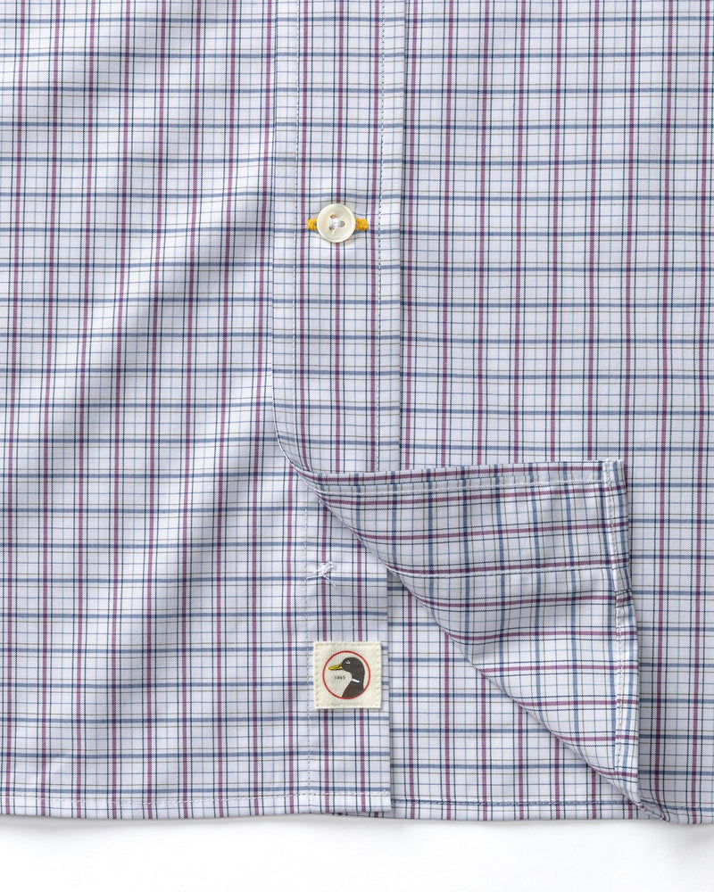 Performance Poplin Sport Shirt - Edison Plaid - Navy Peony