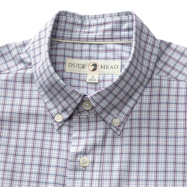 Performance Poplin Sport Shirt - Edison Plaid - Navy Peony