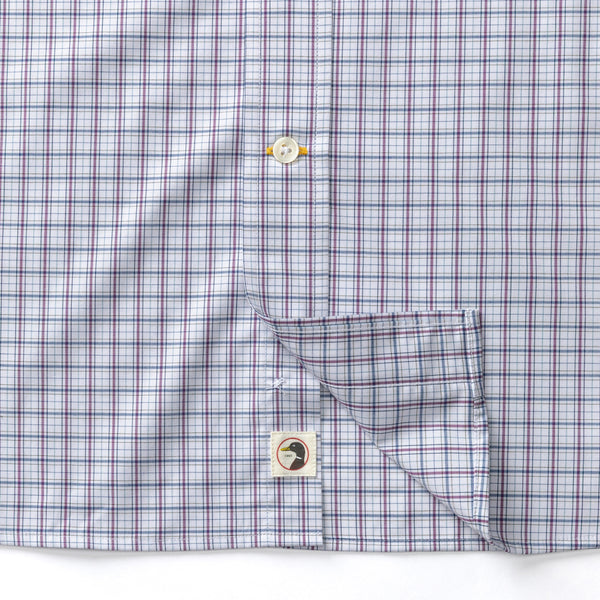 Performance Poplin Sport Shirt - Edison Plaid - Navy Peony
