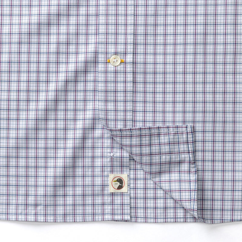 Performance Poplin Sport Shirt - Edison Plaid - Navy Peony