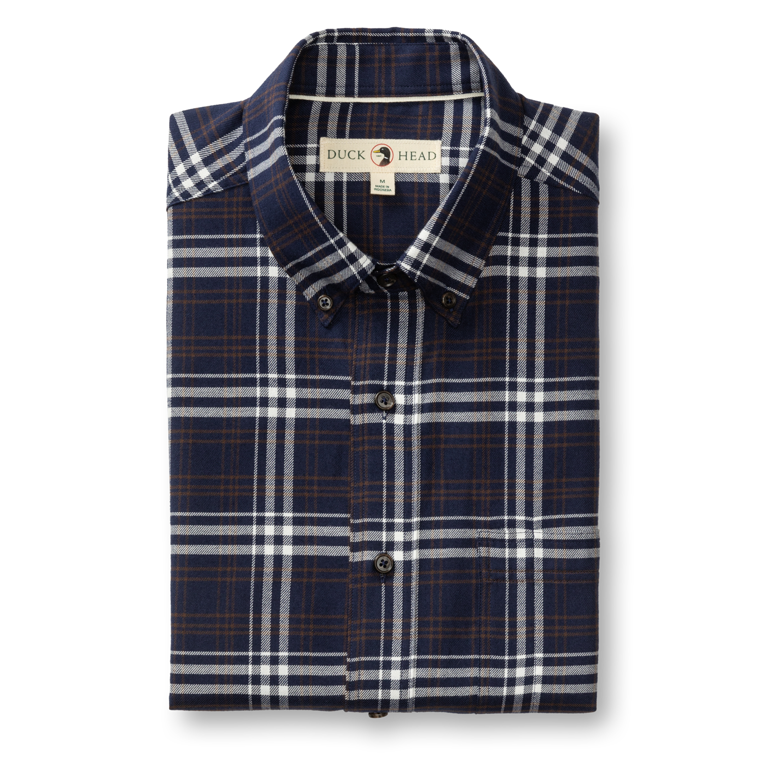 Cotton Flannel Sport Shirt - Asher Plaid - Maritime Blue