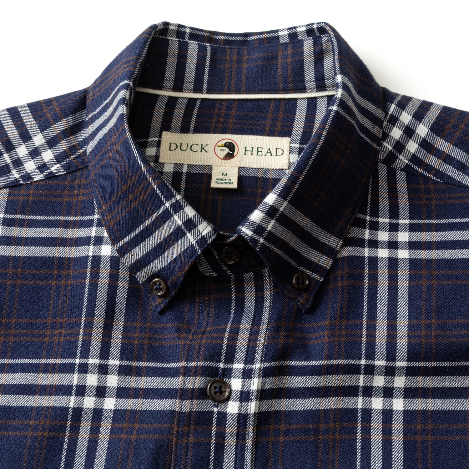 Cotton Flannel Sport Shirt - Asher Plaid - Maritime Blue