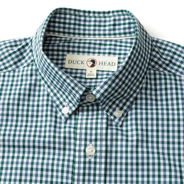 Performance Poplin Sport Shirt - Merill Gingham - Forest Green