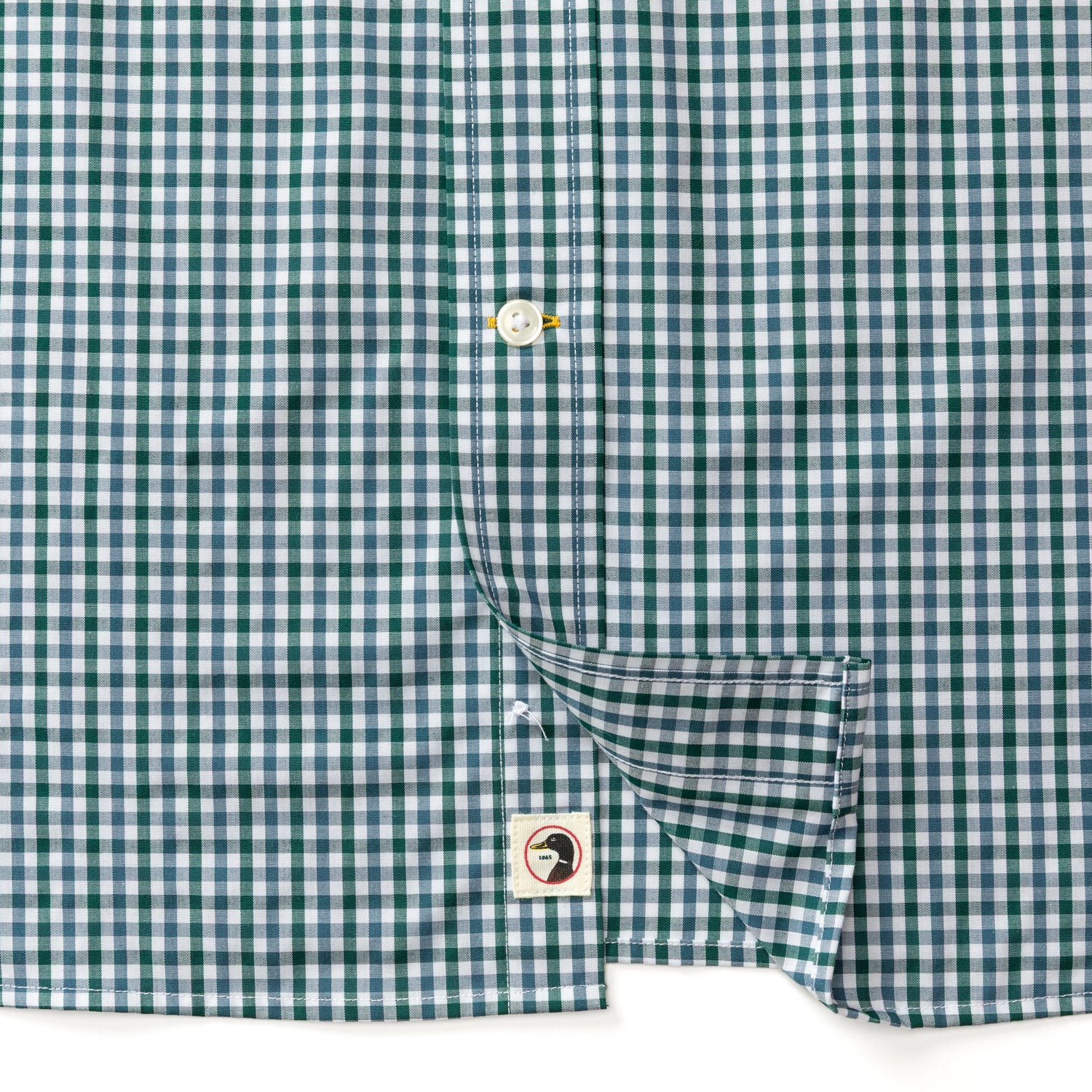 Performance Poplin Sport Shirt - Merill Gingham - Forest Green