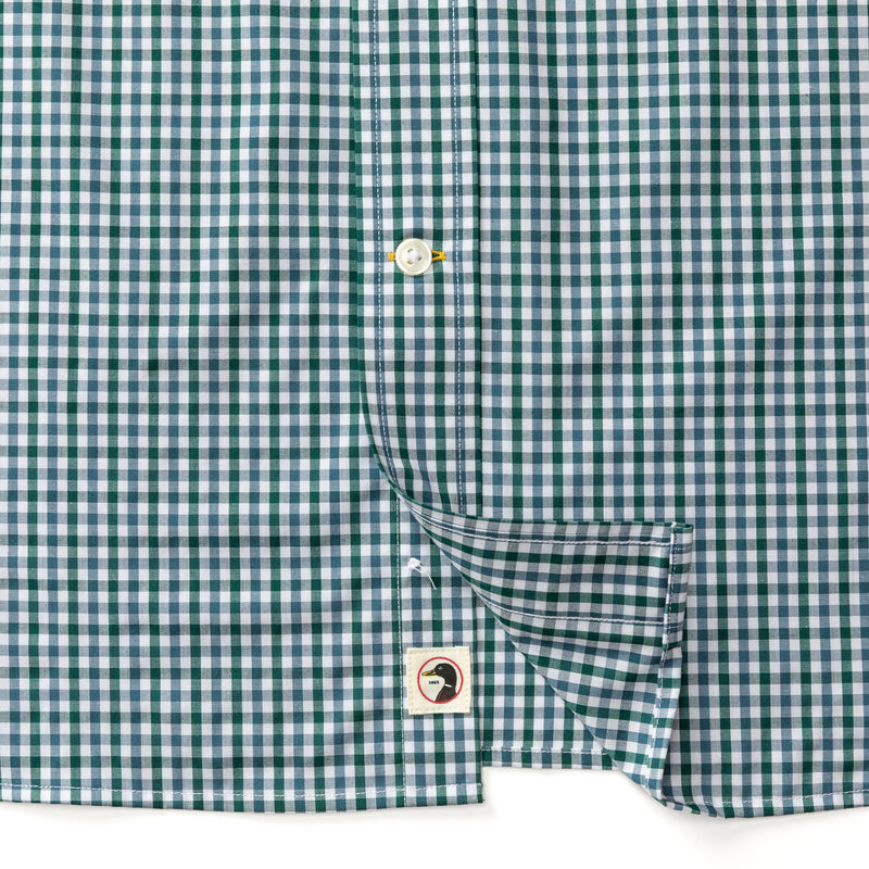 Performance Poplin Sport Shirt - Merill Gingham - Forest Green