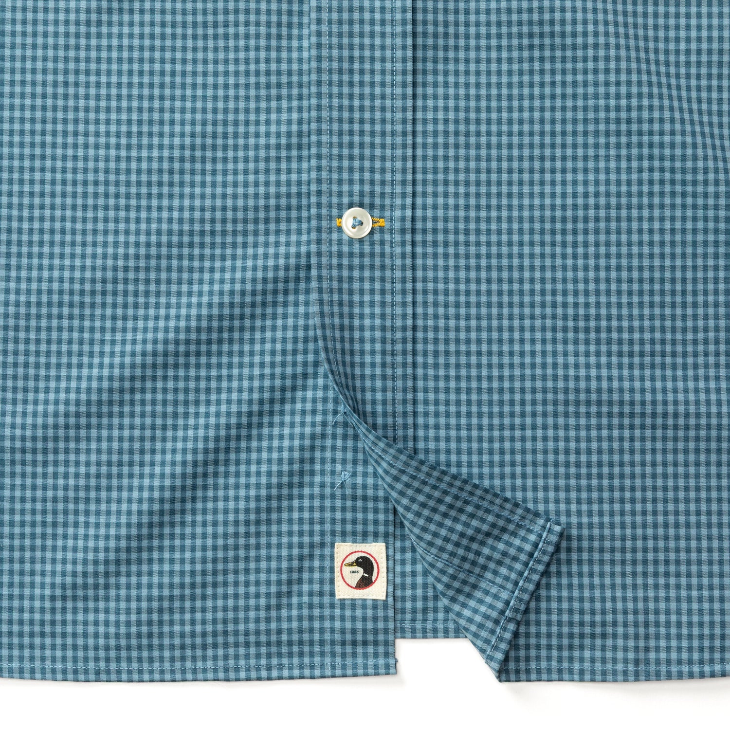 Performance Poplin Sport Shirt - Reilly Gingham - Teal Blue