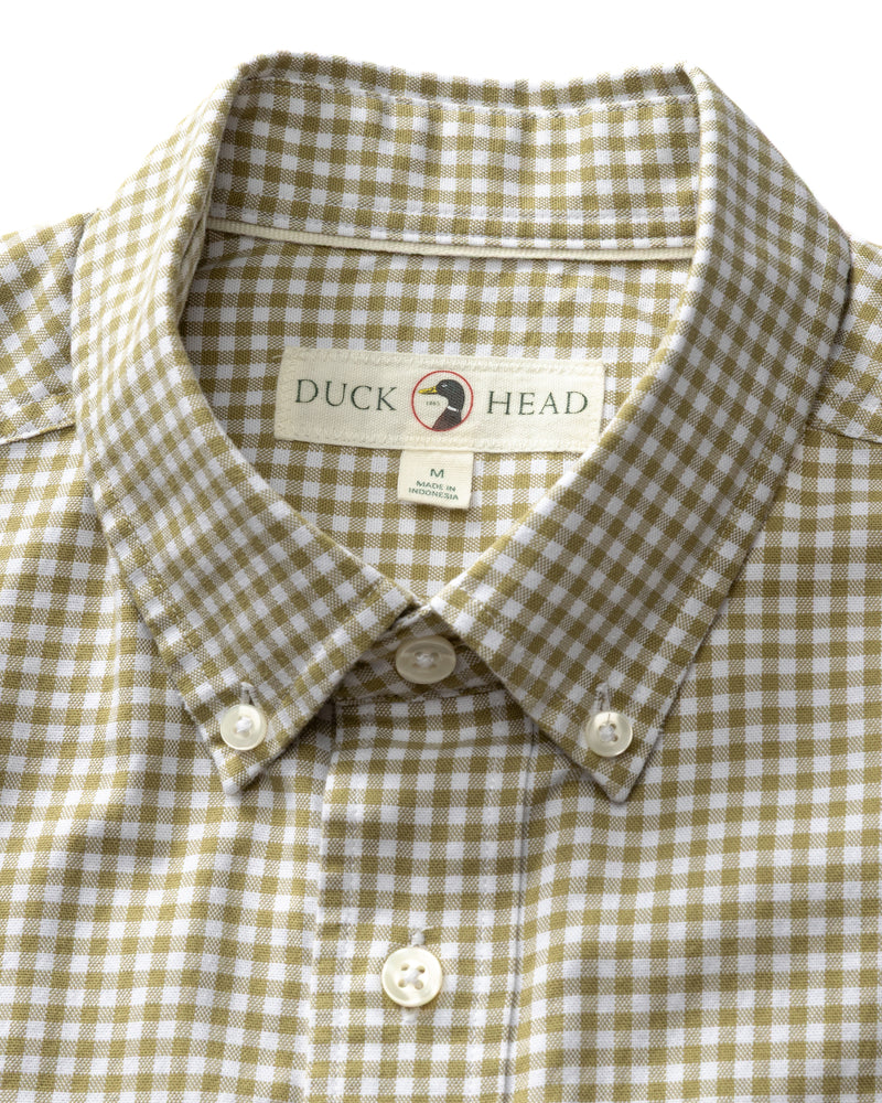 Cotton Oxford Sport Shirt - Ryder Gingham - Mossed Stone
