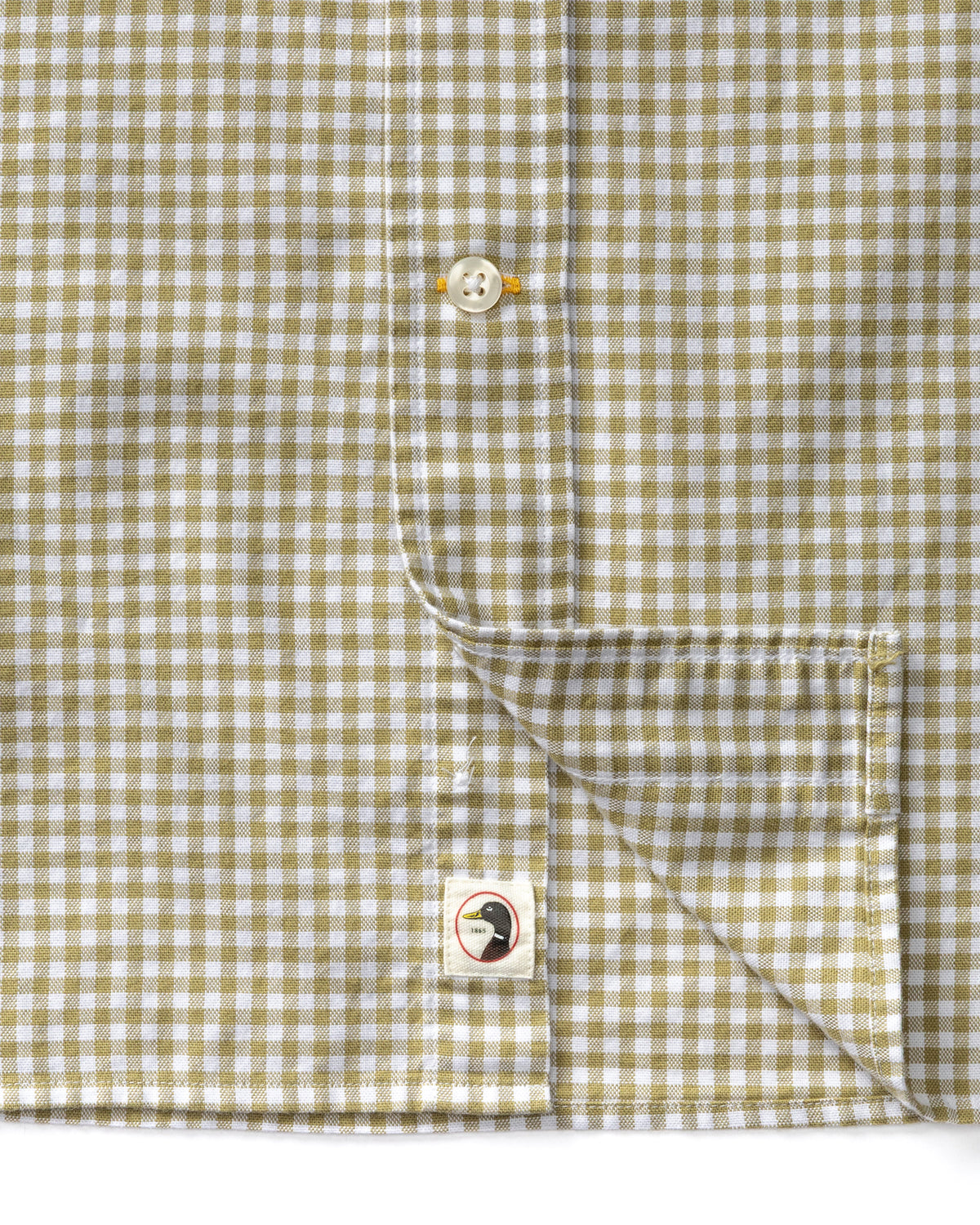 Cotton Oxford Sport Shirt - Ryder Gingham - Mossed Stone