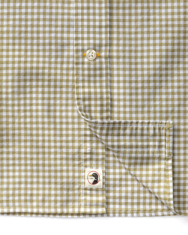 Cotton Oxford Sport Shirt - Ryder Gingham - Mossed Stone