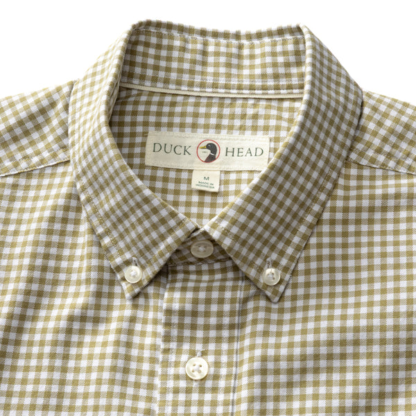 Cotton Oxford Sport Shirt - Ryder Gingham - Mossed Stone