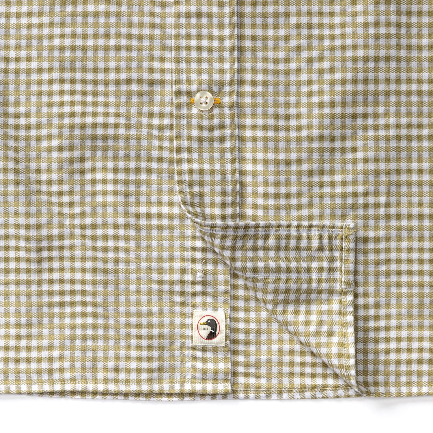 Cotton Oxford Sport Shirt - Ryder Gingham - Mossed Stone