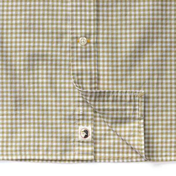 Cotton Oxford Sport Shirt - Ryder Gingham - Mossed Stone