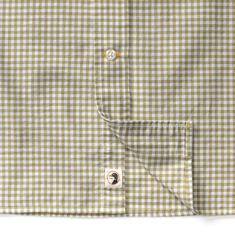 Cotton Oxford Sport Shirt - Ryder Gingham - Mossed Stone