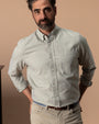 Cotton Oxford Sport Shirt - Ryder Gingham - Mossed Stone