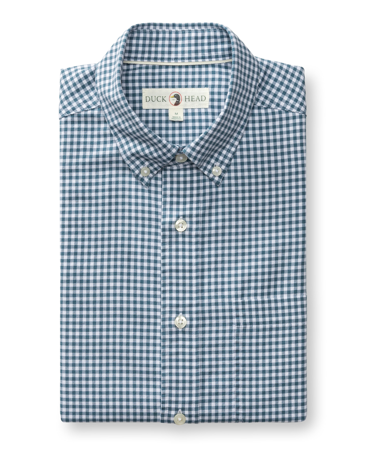Cotton Oxford Sport Shirt - Ryder Gingham - Stormy Teal