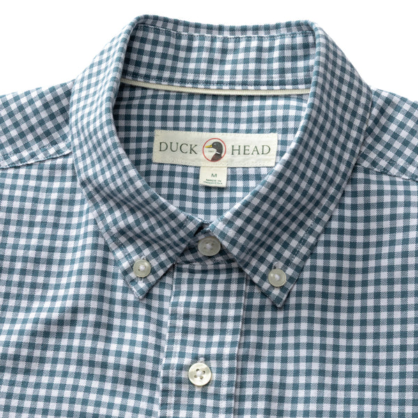Cotton Oxford Sport Shirt - Ryder Gingham - Stormy Teal