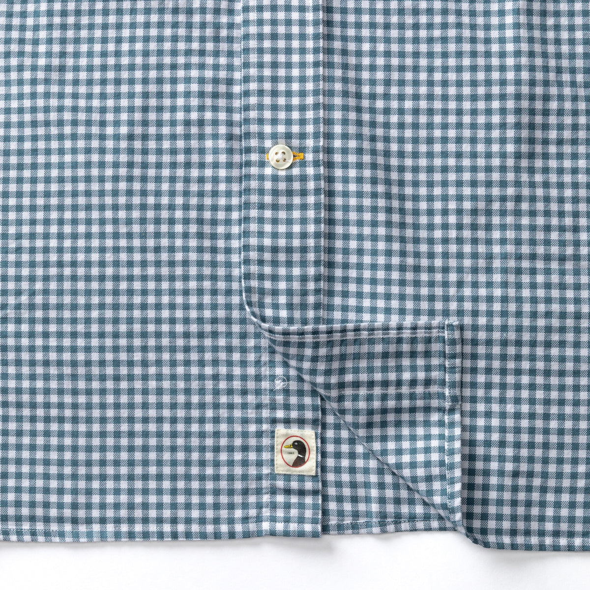 Cotton Oxford Sport Shirt - Ryder Gingham - Stormy Teal