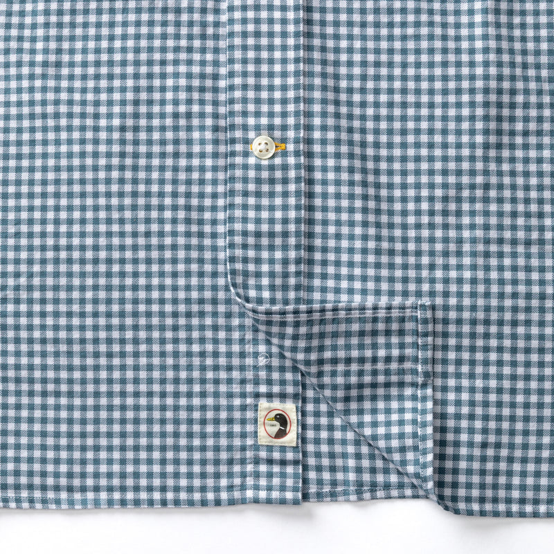 Cotton Oxford Sport Shirt - Ryder Gingham - Stormy Teal