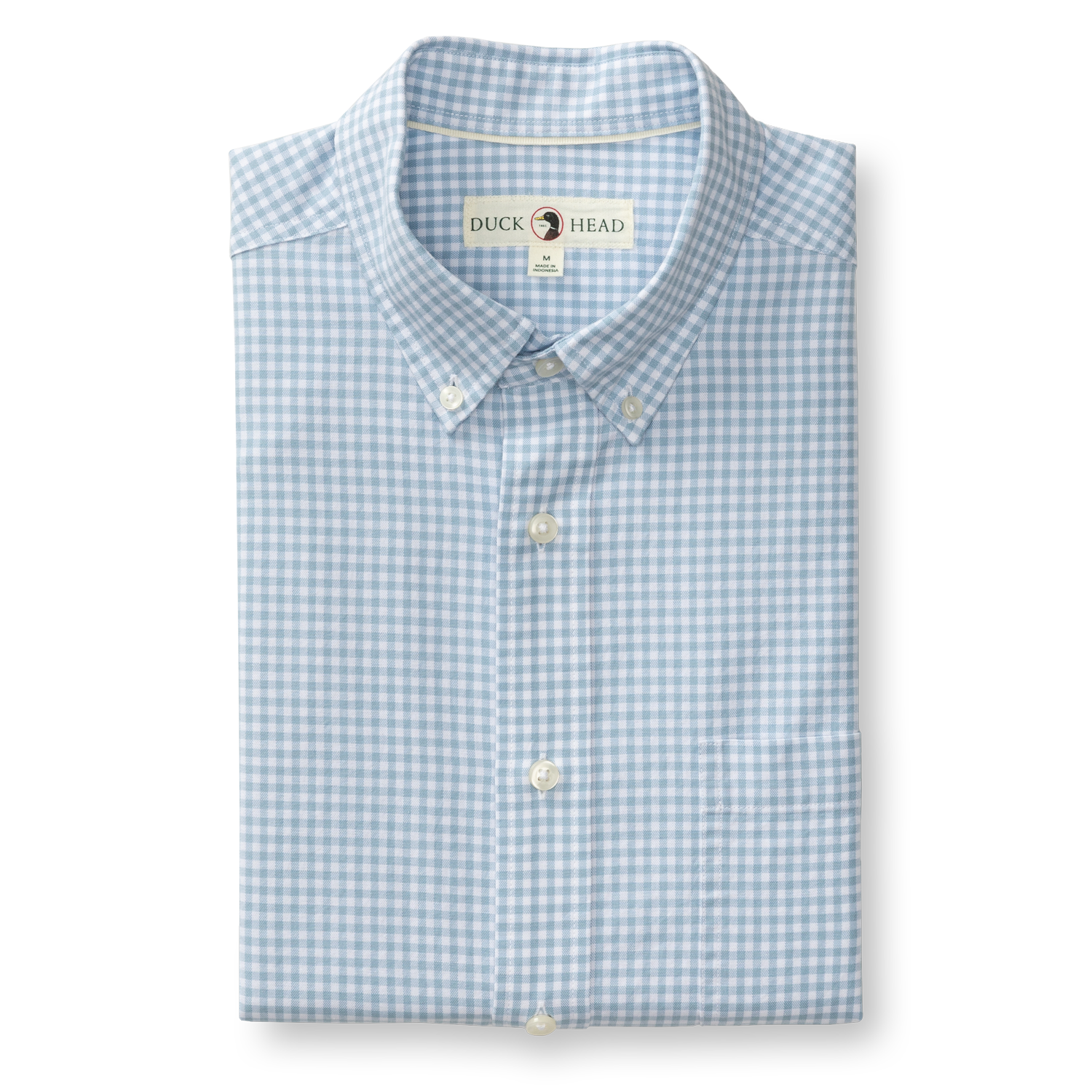 Cotton Oxford Sport Shirt - Ryder Gingham - Glacier Blue