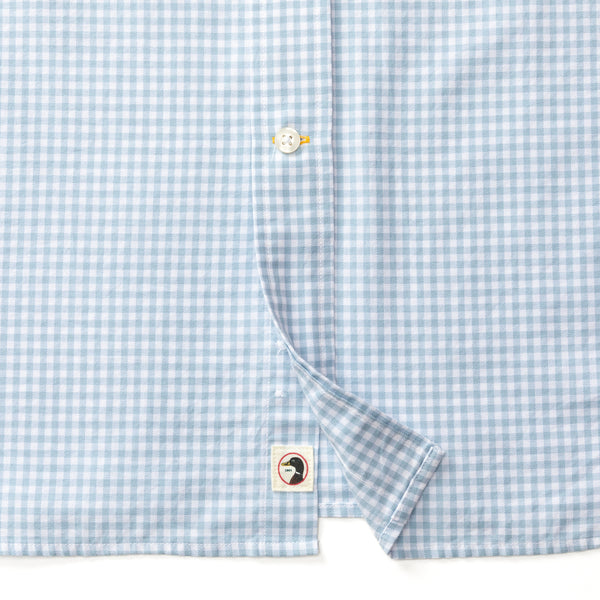 Cotton Oxford Sport Shirt - Ryder Gingham - Glacier Blue