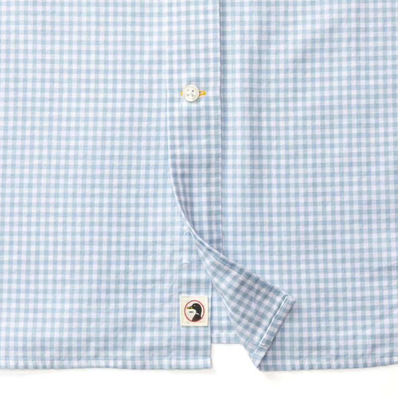 Cotton Oxford Sport Shirt - Ryder Gingham - Glacier Blue